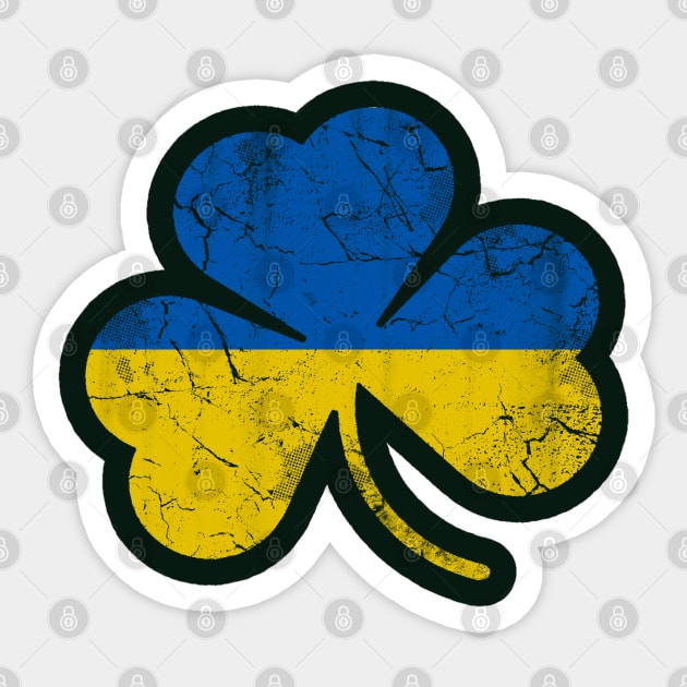 Ukraine Flag Shamrock St Patrick's Day Irish Sticker by E